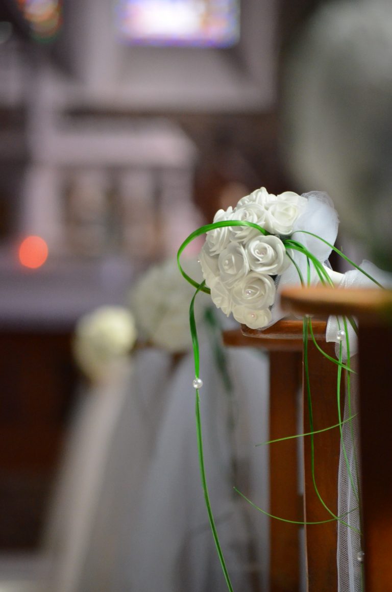 bout de banc decoration église mariage
