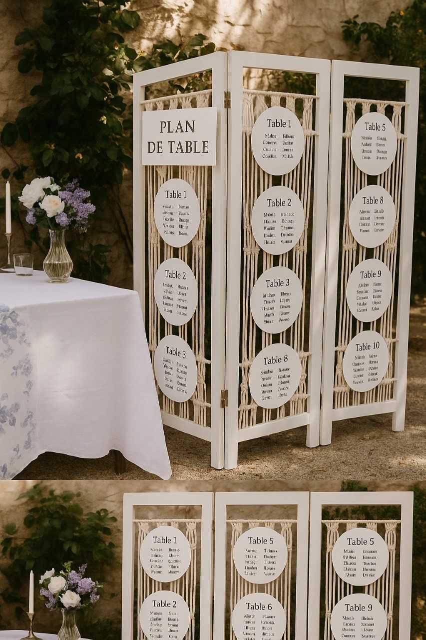 plan de table paravent image