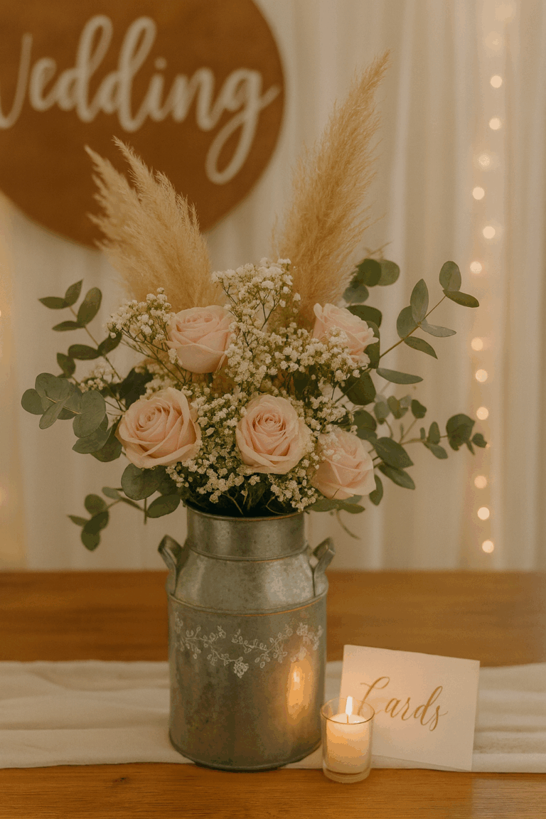 centre de table romantique de mariage