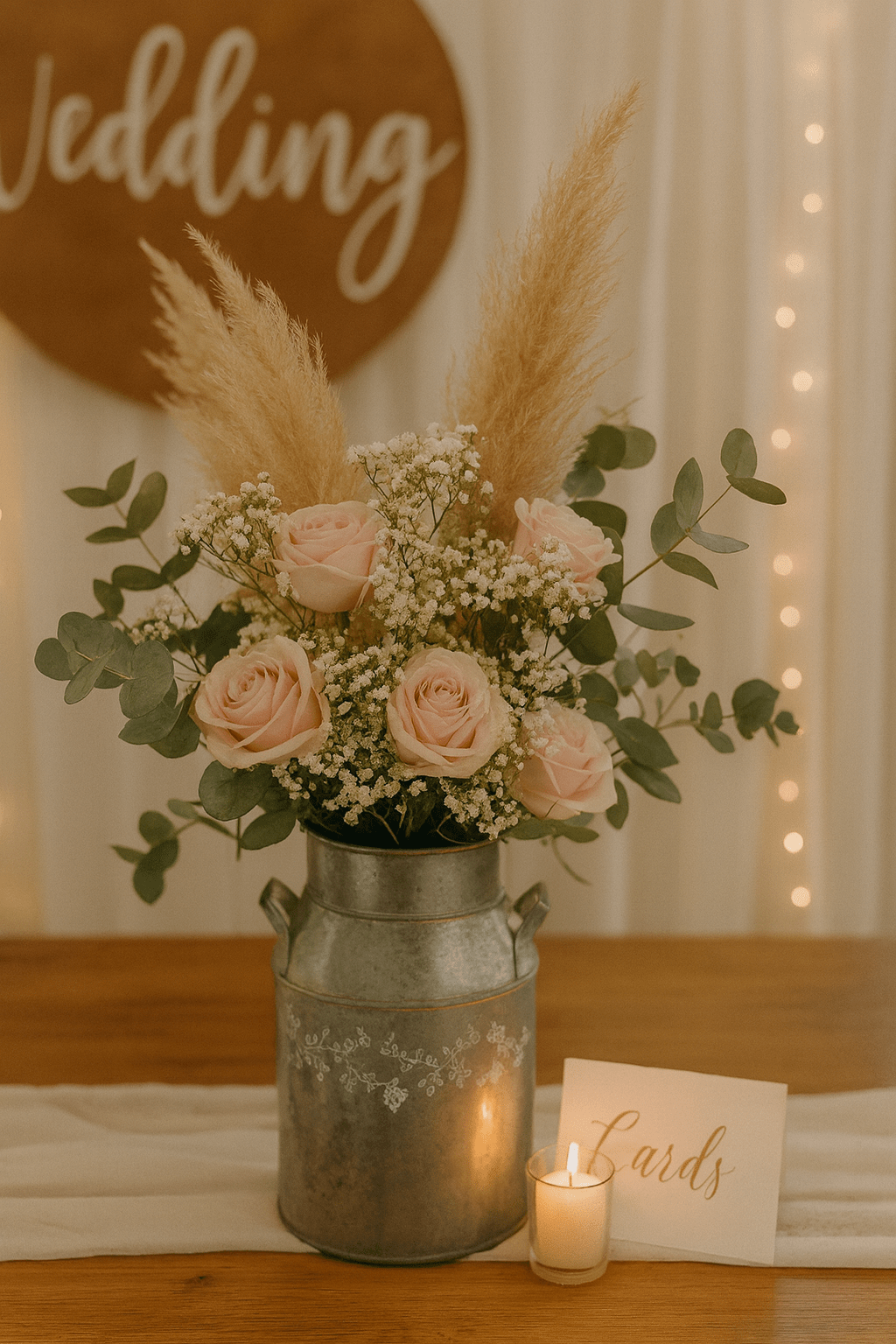 centre de table romantique de mariage