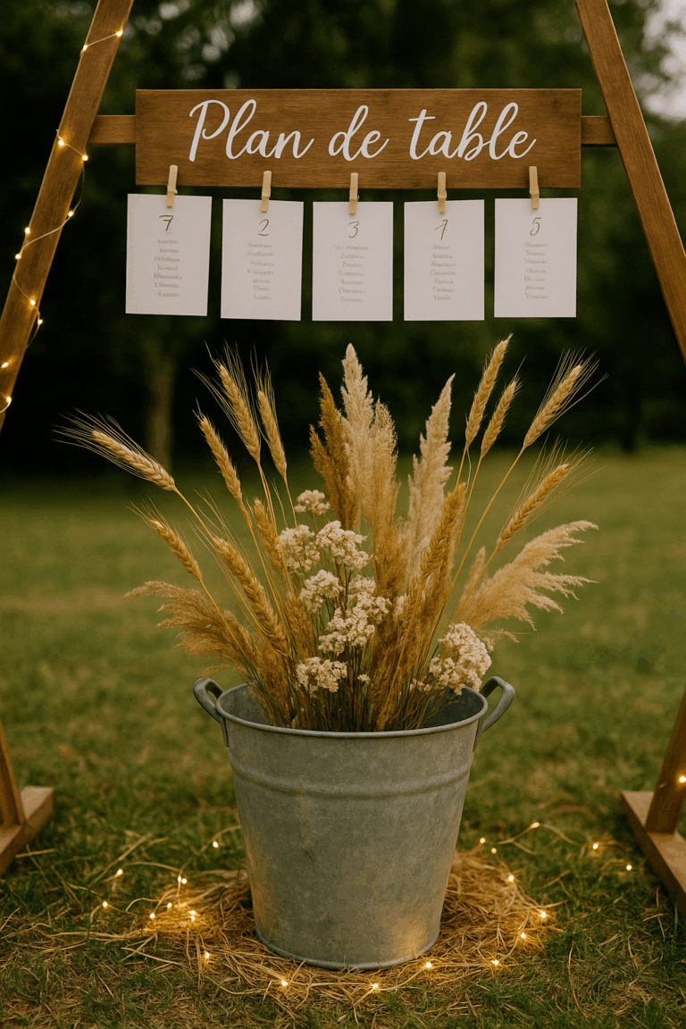 plan de table champêtre rustique