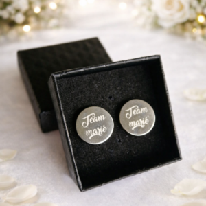 bouton de manchette mariage personnalisé