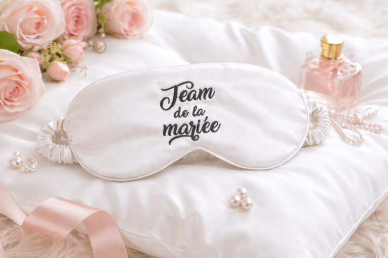 masque de nuit brodé et personnalisé