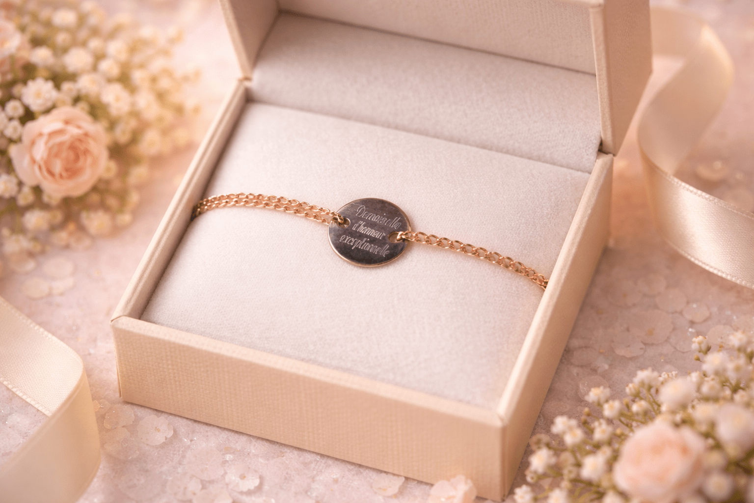 bracelet personnalisé « demoiselle d'honneur exceptionnelle »