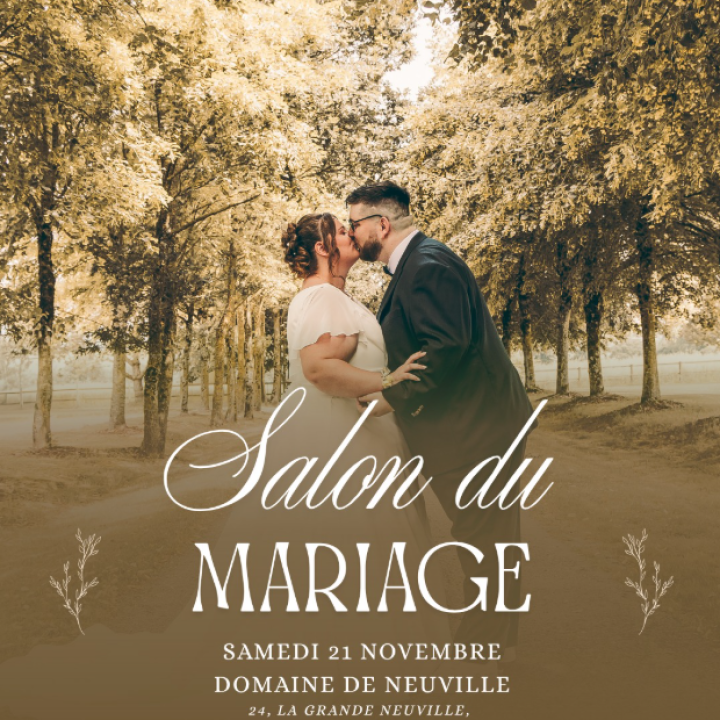 Affiche officielle du Salon du Mariage 2026 au Domaine de Neuville organisée avec E.F Agency
